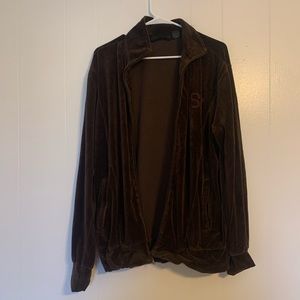 Mens Velvet Zip Up